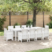 Set da Pranzo per Giardino 11 pcs Bianco Polipropilene
