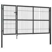 Cancello di Recinzione con Pali in Acciaio 350x140 cm Antracite 144401