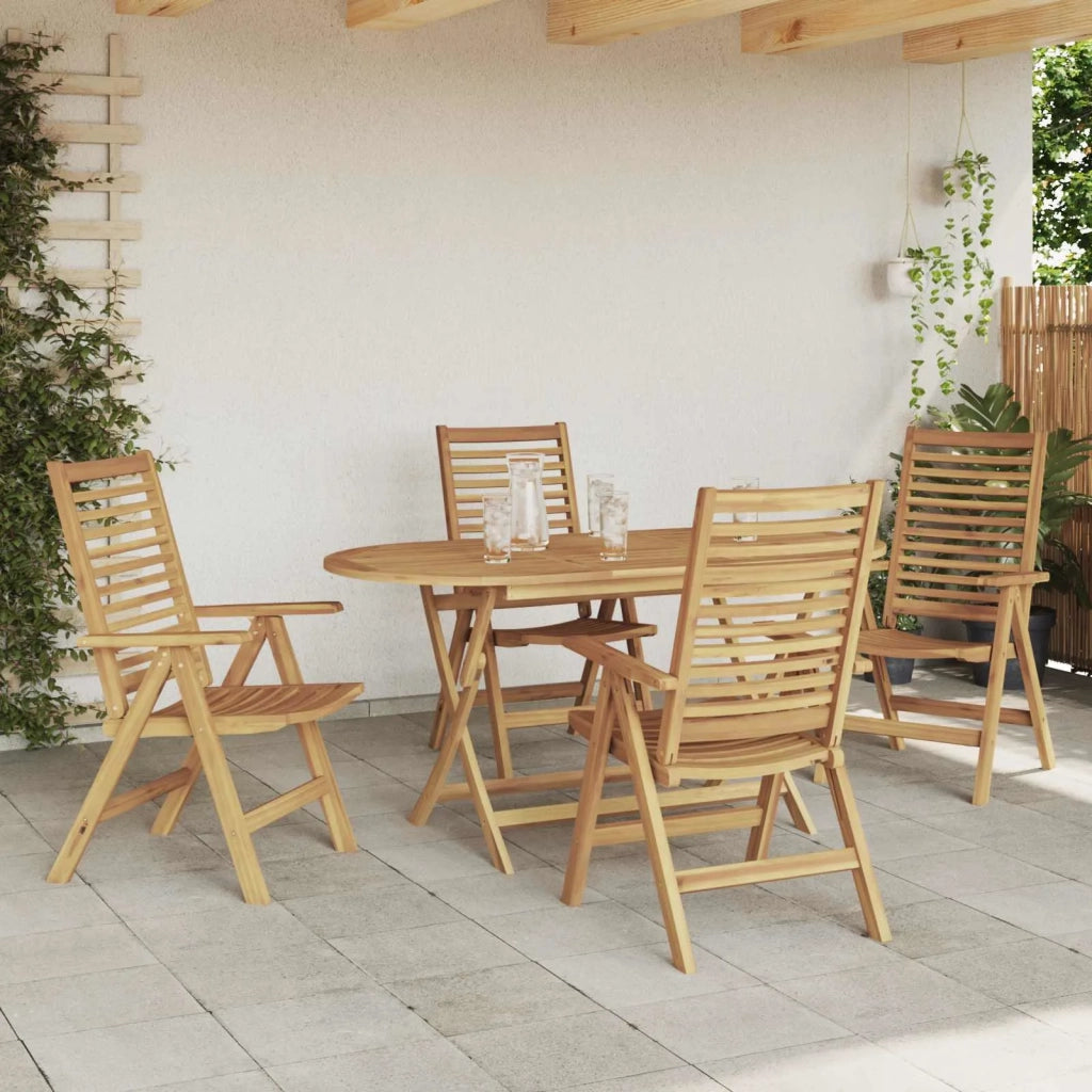Set da Pranzo per Giardino 5 pcs Marrone Legno di teak solido
