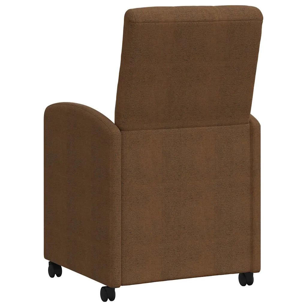 Sedie da Pranzo con Ruote 2 pcs Marrone 58 x 67 x 97 cm