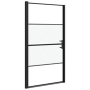 Parete Doccia 100x178 cm Vetro Temperato Semi Smerigliato Nero CFW2351002