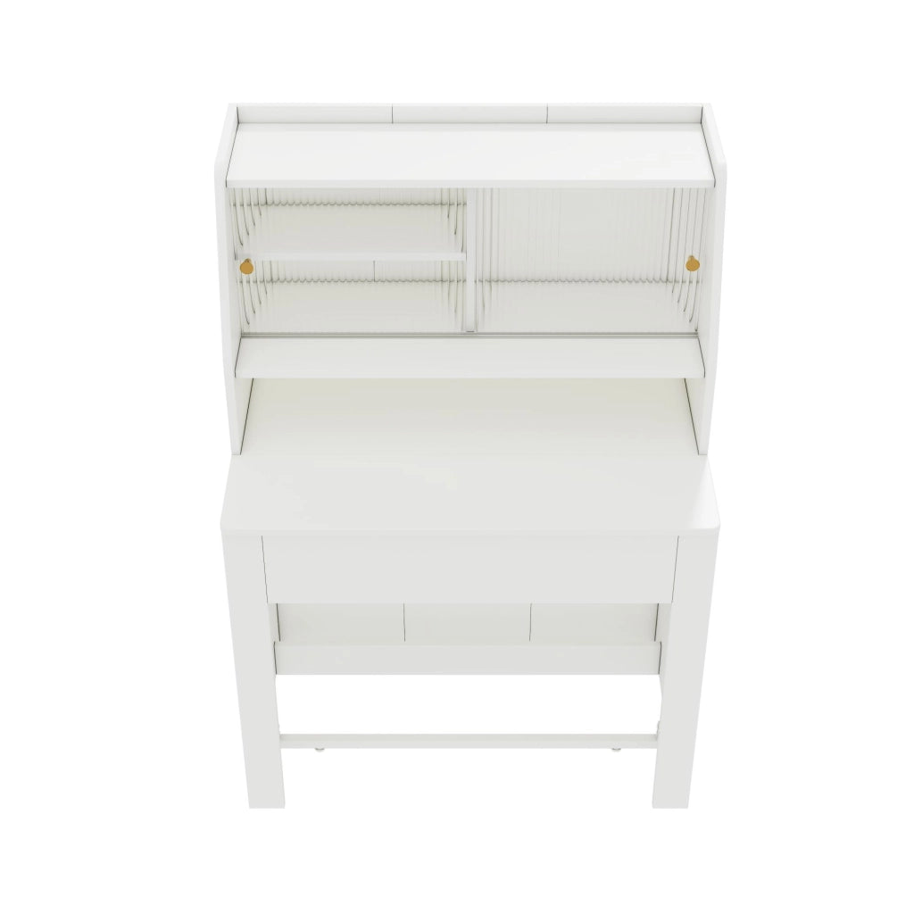 Tavolo da Pranzo Allungabile Salvaspazio con Vano ¨C Xylo ¨C Bianco, Rettangolare, 52/132.5x80x76 cm