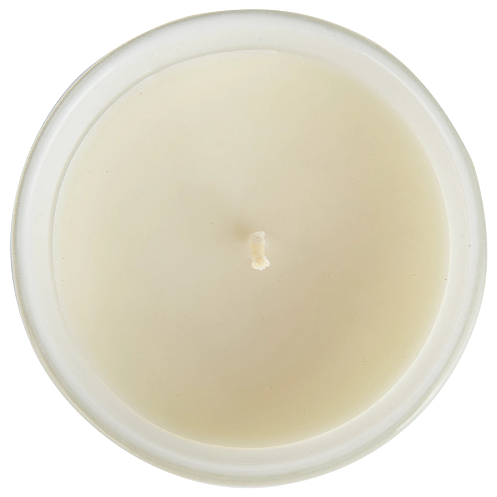 Set di 3 candele profumate multicolore 100% cera di soia stoppino di cotone vetro bianco fragranza Pelle/Vento di Mare/Ambra