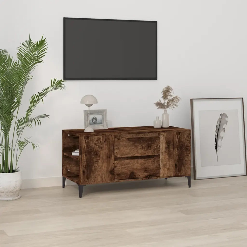 Mobile TV | Armadietto TV | Mobile Porta TV Rovere Fumo 102x44,5x50 cm in Legno Multistrato