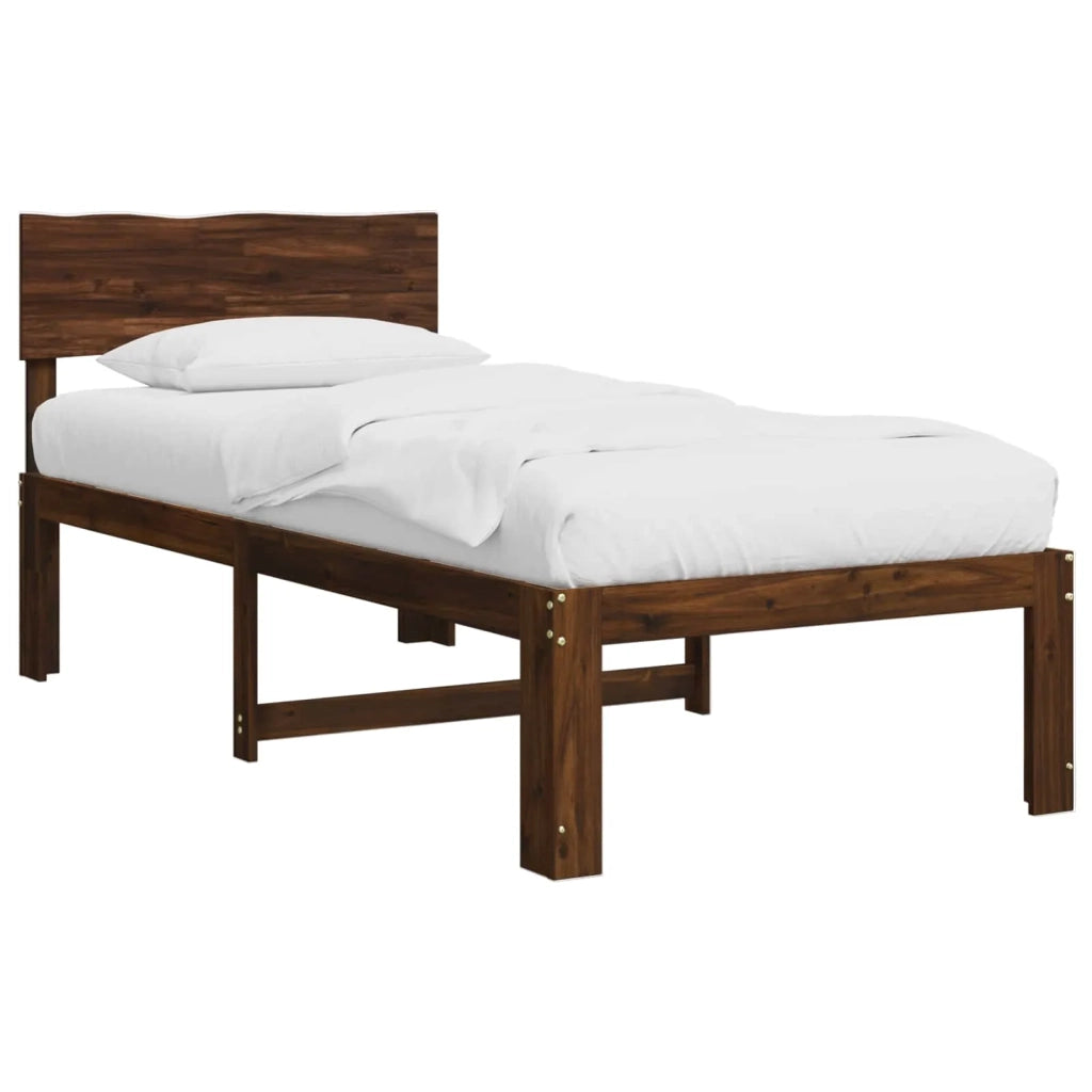 Letto Singolo con Testiera ROSTOCK Marrone Scuro 90 x 200 cm 903371