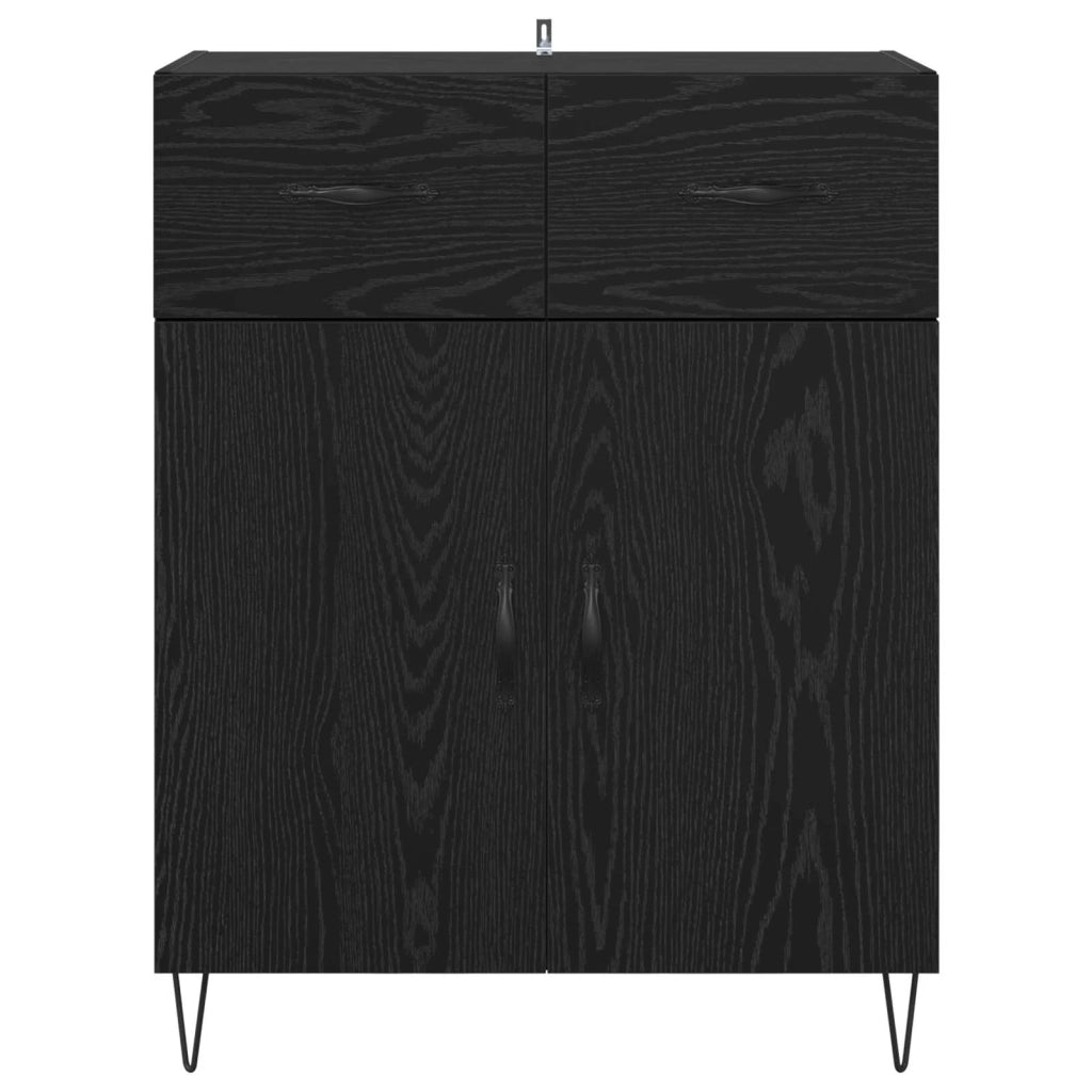 Credenza Rovere Nero 69,5 x 34 x 90 cm Legno multistrato