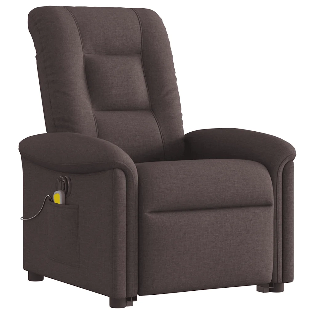 Poltrona Alzapersona Massaggio Elettrica Marrone Scuro Tessuto 3303289