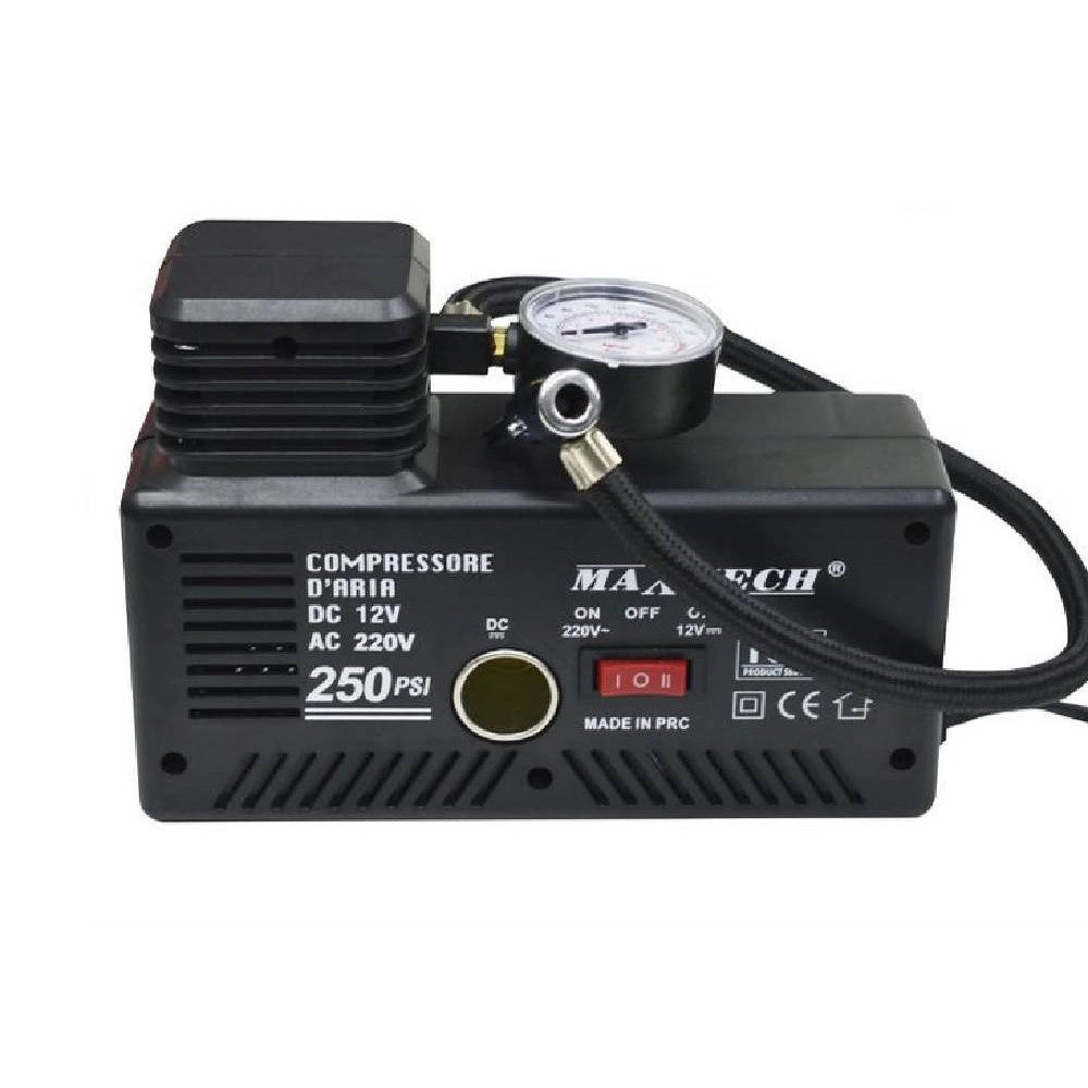 Trade Shop - Compressore Ad Aria 35lt 12v/220v Adattatori Inclusi Max 17bar Co-ar03 Portatile -