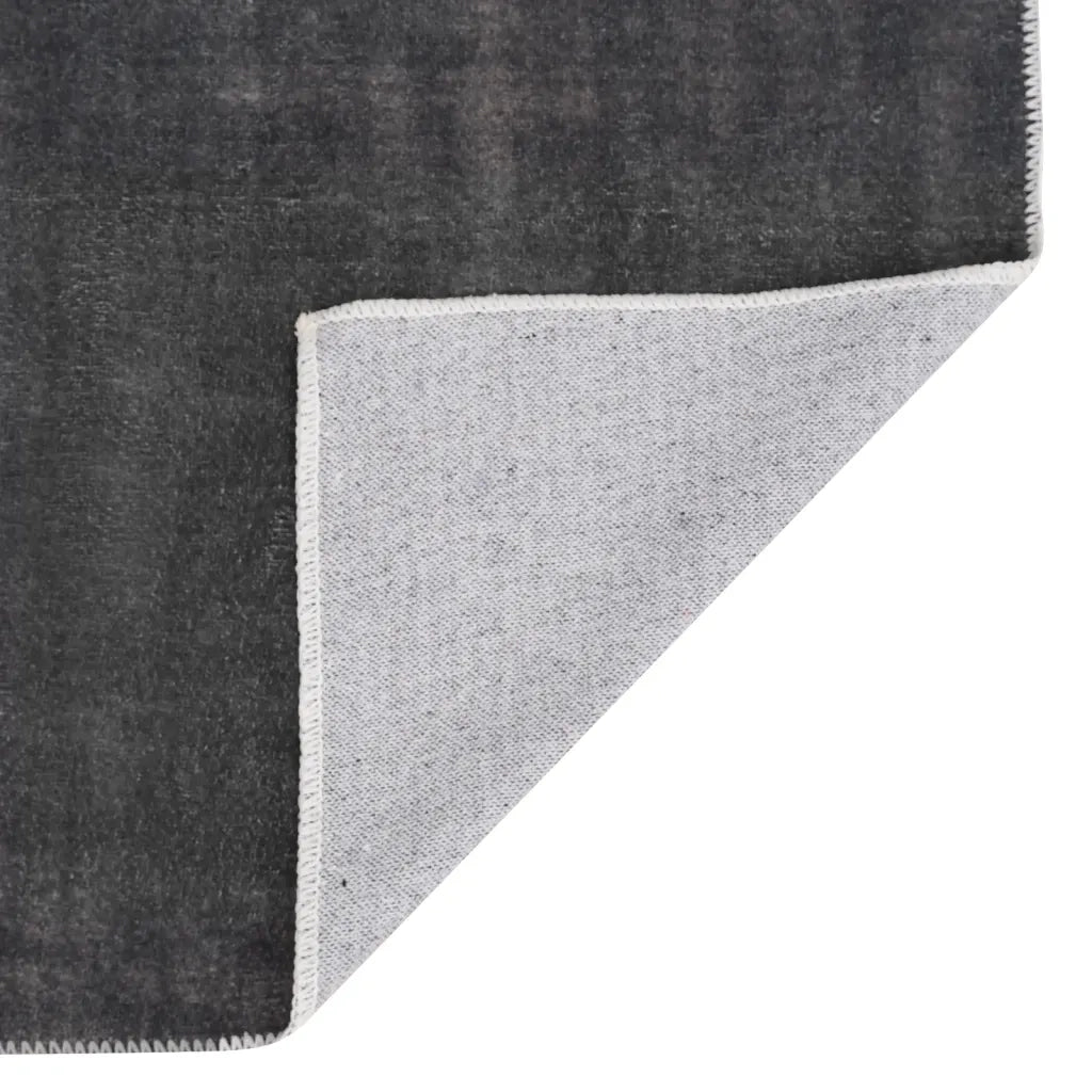 Tappeto Lungo Stampato Lavabile Antracite 80x300 cm Poliestere cod mxl 74354