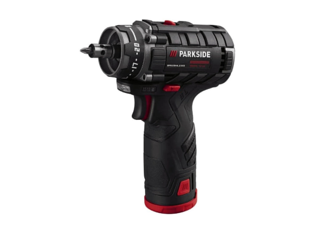 Set Avvitatore a Batteria 12V PARKSIDE PERFORMANCE PBSPA 12 E4 Brushless con Caricatore Batteria Litio 2A Punte Inserti e Accessori