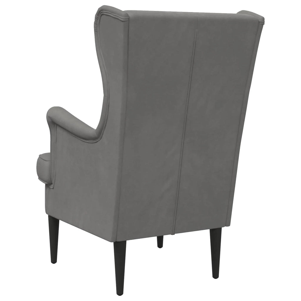 Poltrona-Divano Sedia-Poltroncina Grigio Scuro Velluto 184660
