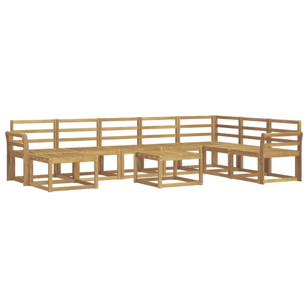Set di divani da esterno 9 pcs Bianco Legno di Acacia Massello 3388083