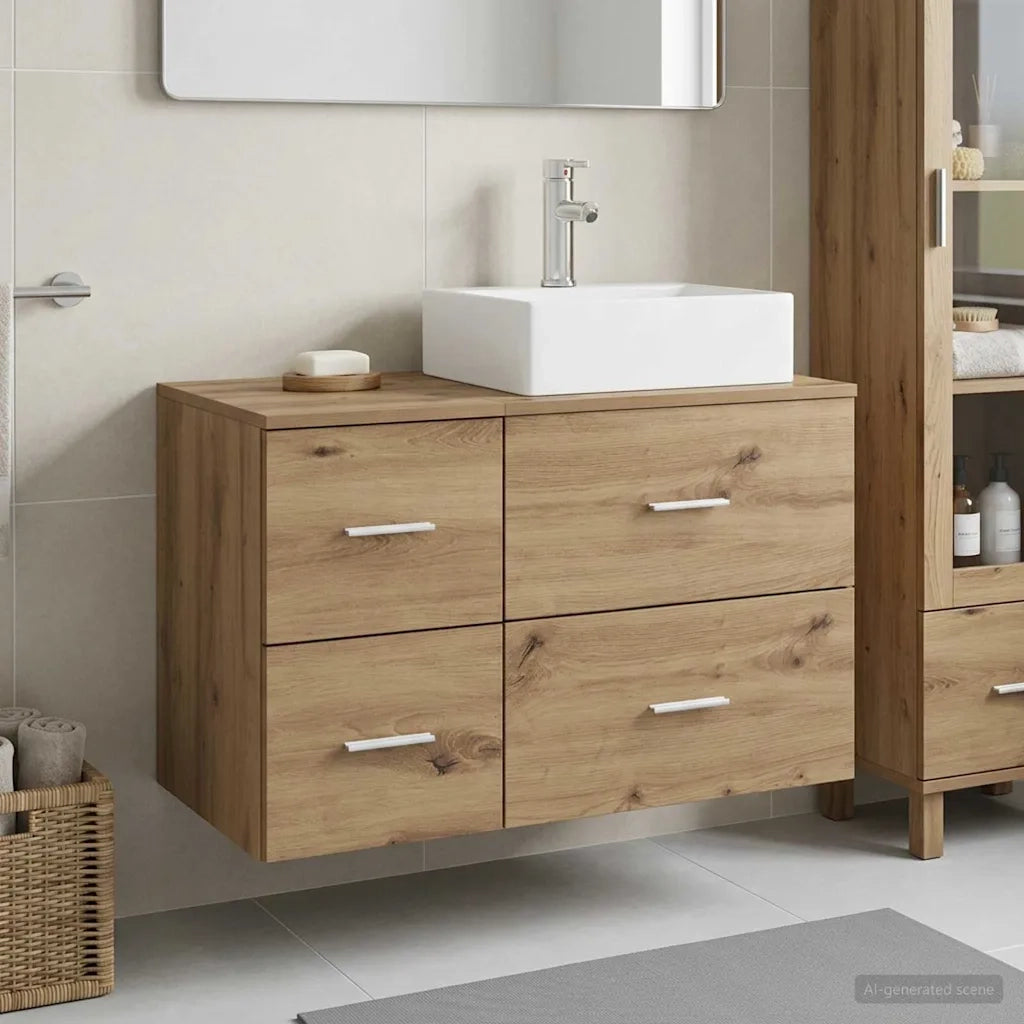 Set di mobili per il bagno 2 pz Rovere Artigianale 3403975