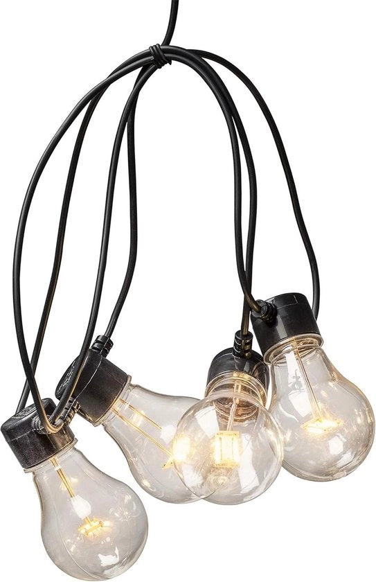 Sistema di illuminazione esterno per giardino a 800 led - 10 luci - 80 diodi amber - IP44 - nero