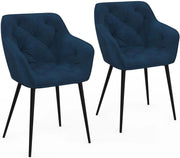 Lot de 6 chaises POLGA capitonnées gris foncé pour salle à manger