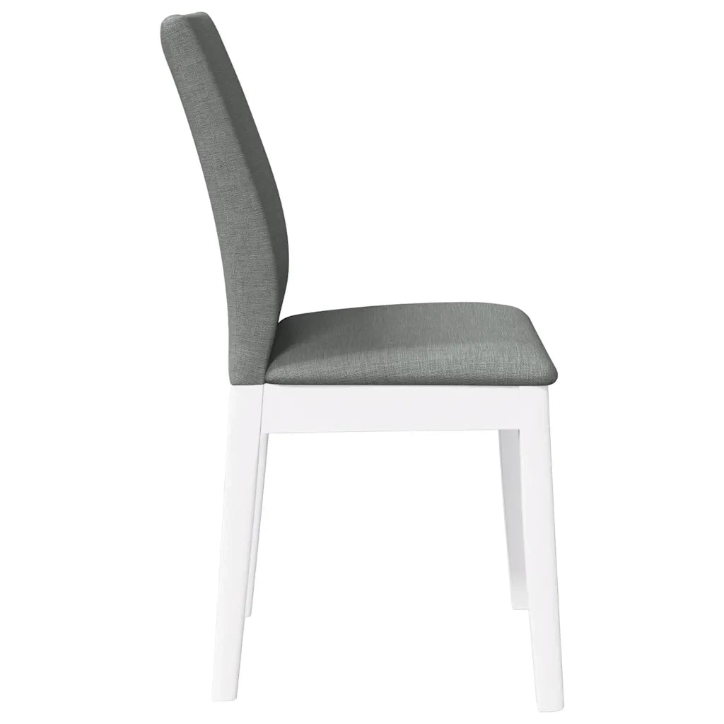 Sedie da Pranzo con Cuscini 2 pz Bianco Legno Massello di Hevea 4102451