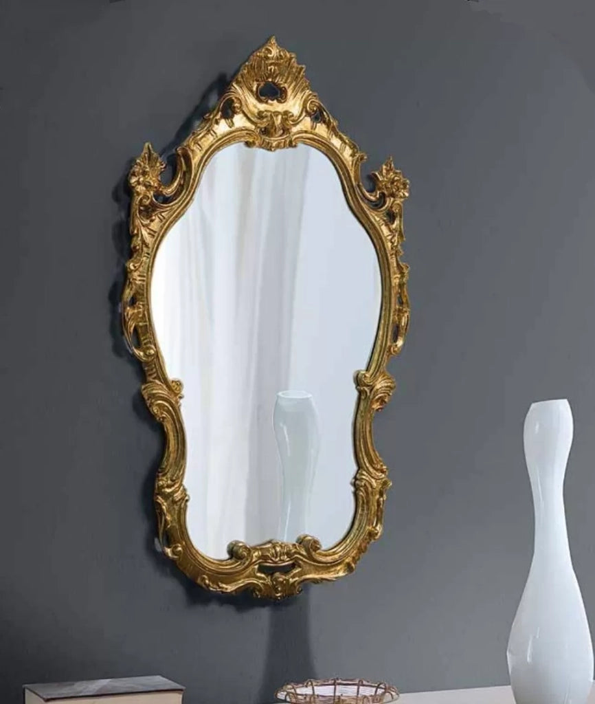 Mobili2g - specchiera in foglia oro sagomata- misure: l.55 x h.86 x p.4