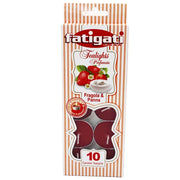 Trade Shop - Set 12pz Da 10 Candele Profumate Tealight Lumini Rotondi Fragranza Fragola & Panna 473564 -