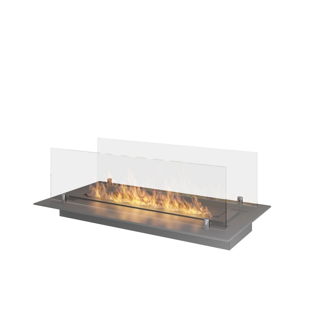 Bruciatore a Bioetanolo inserto/Appoggio 60cm in Inox con Vetri Inclusi