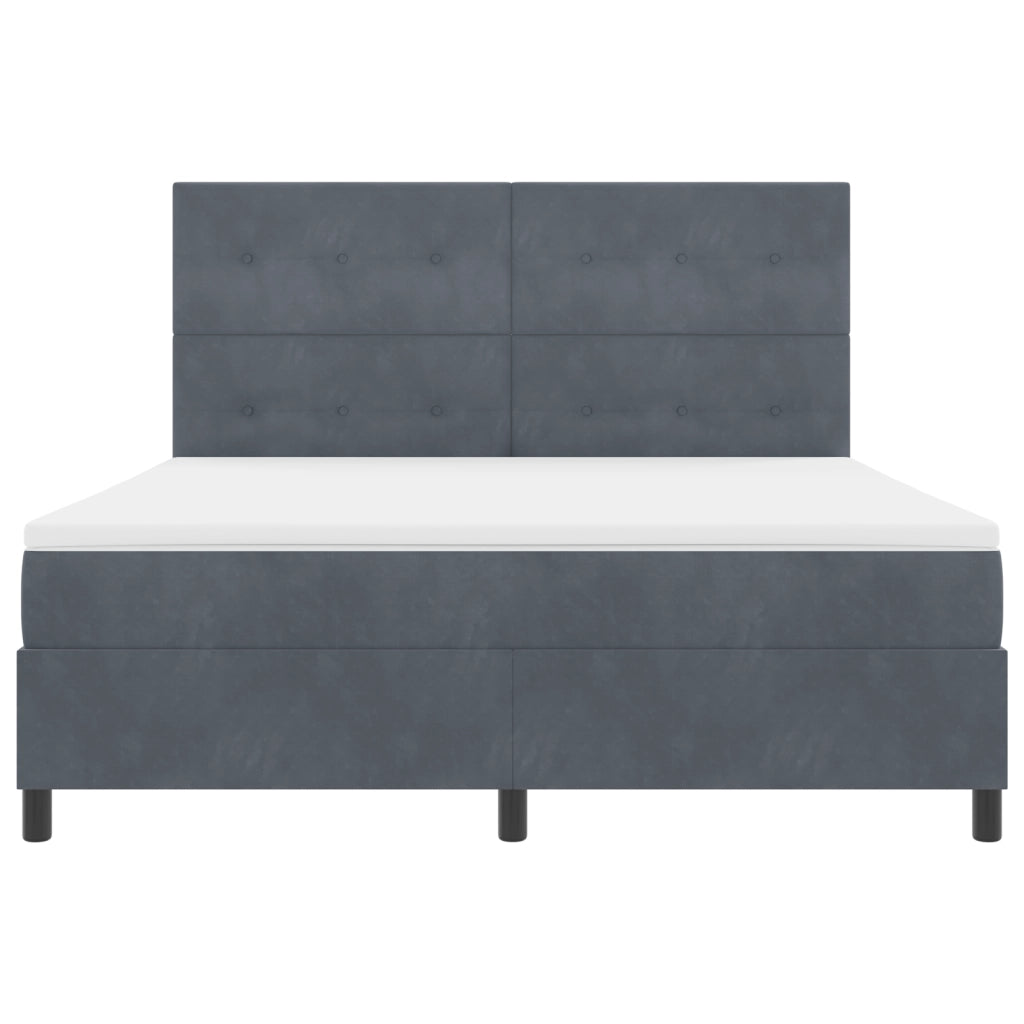 Letto a doghe  con materasso grigio scuro super king in velluto