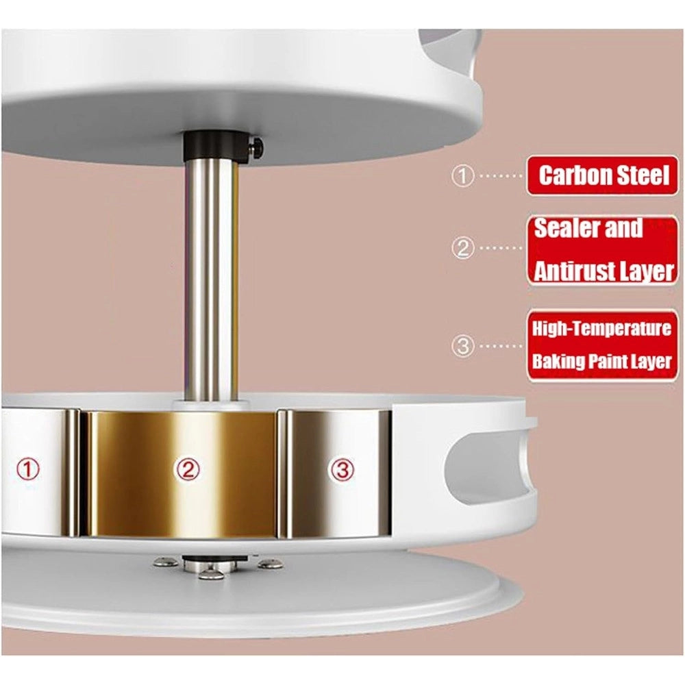 Trade Shop - Portaspezie Organizer Mensola Girevole A 360° Per Cucina Bagno Soggiorno Camera 2 Livelli -