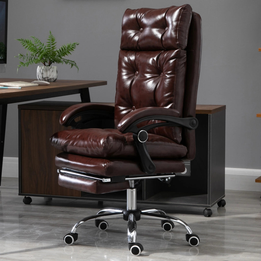 Sedia da ufficio ergonomica ¨C Xylo ¨C schienale reclinabile con poggiapiedi retrattile marrone