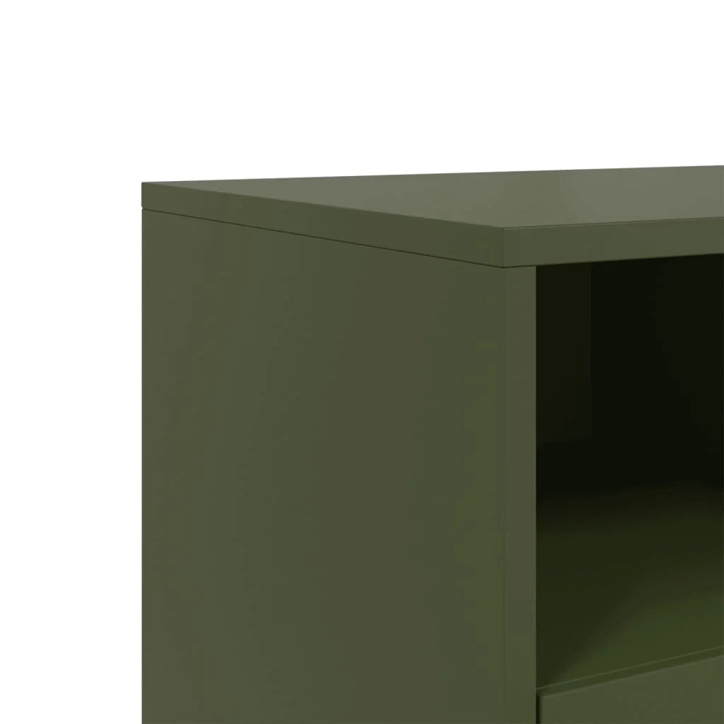 Mobile TV multimediale mensola TV credenza TV sala da pranzo soggiorno camera da letto verde oliva 68 x 39 x 60,5 cm acciaio verde 02_0028270