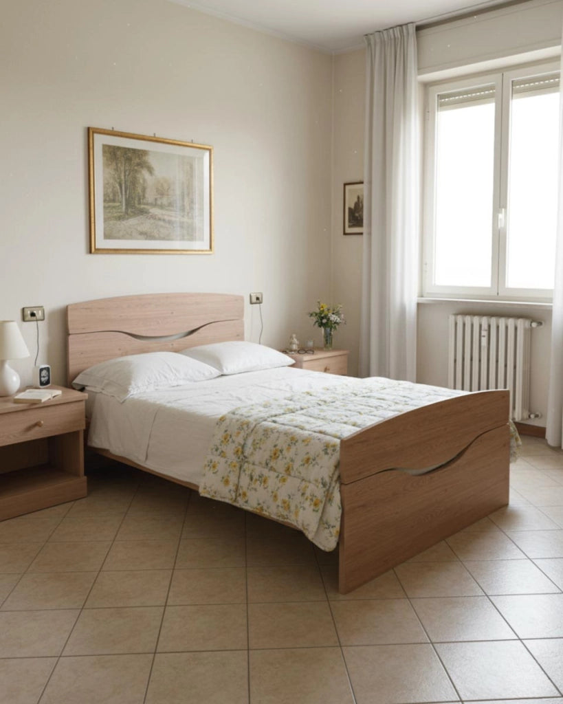 Letto Smile con fascioni e pediera - Letto una piazza e mezzo 127 x 197 - Struttura virginia - Rete e materasso esclusi_