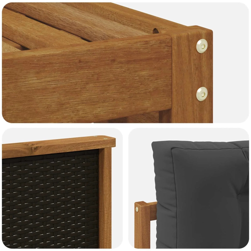 Set di divani da esterno 7 pz Naturale e Antracite Poliestere 3383435