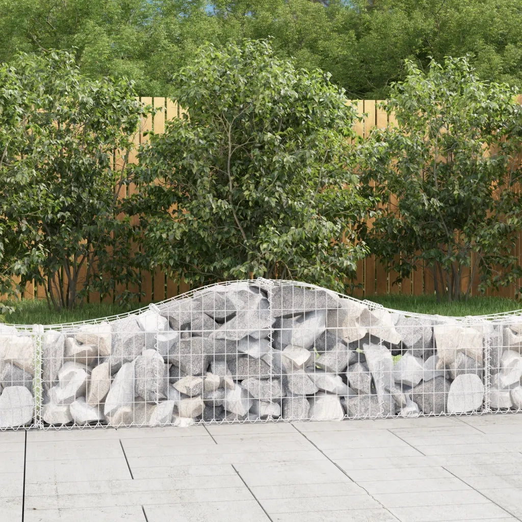 Cesti Gabbioni ad Arco 5 pz 200x30x40/60 cm Ferro Zincato 3145370