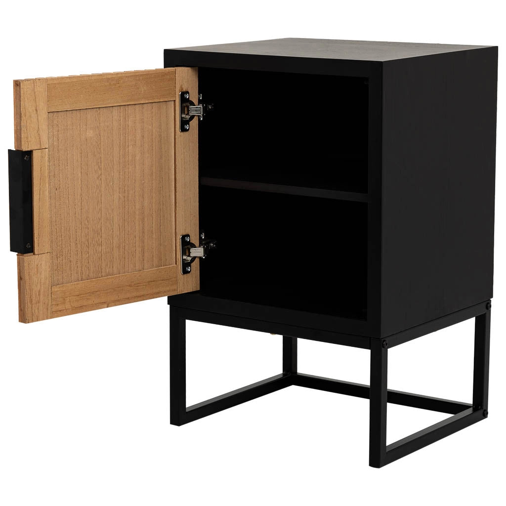 Comodino 1 anta in legno e metallo 40x35x61h cm
