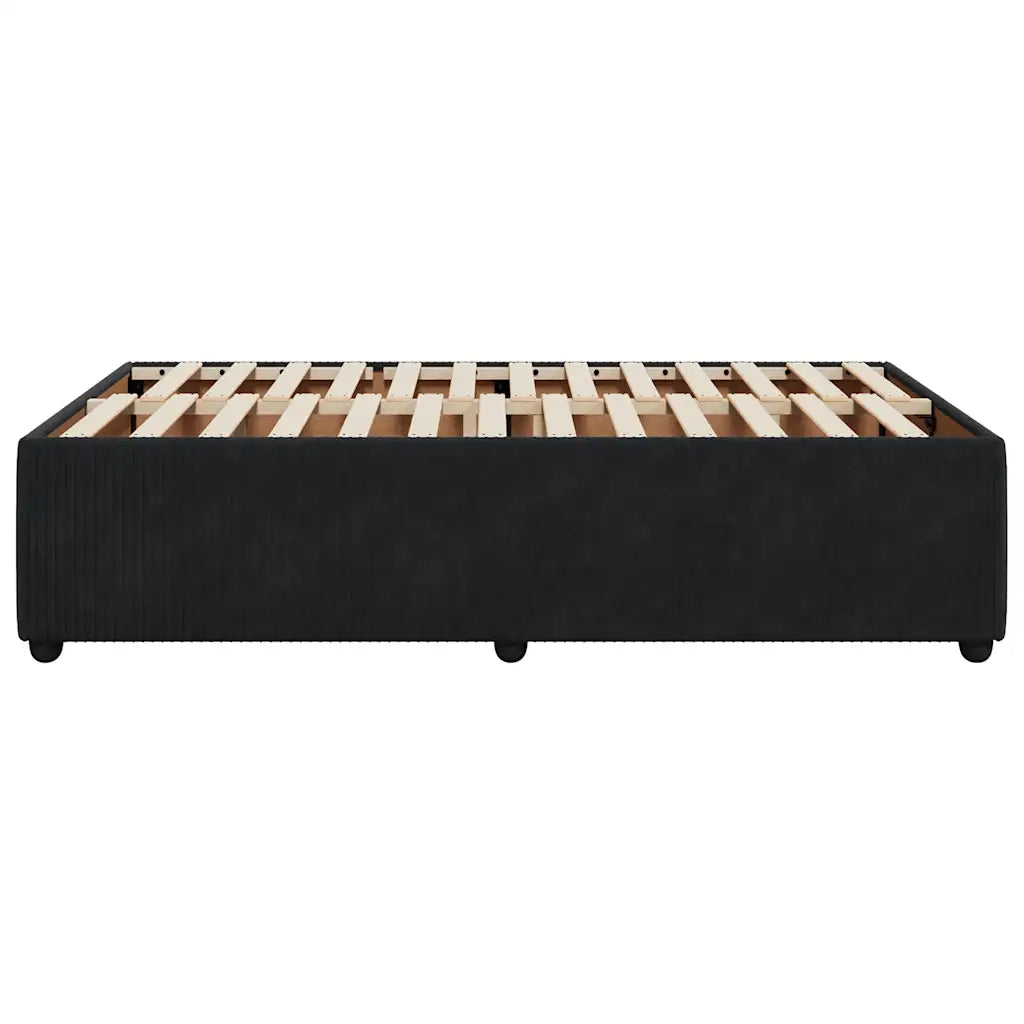 Letto matrimoniale | Letto per adulti | Giroletto senza Materasso Nero 120x190 cm Velluto