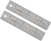 Misuratore 15 cm - Acciaio Inossidabile Bifacciale - Superficie Antiscivolo Retro - Progetto Architettonico - Sostenibile e Resistente alla Corrosione - Livella