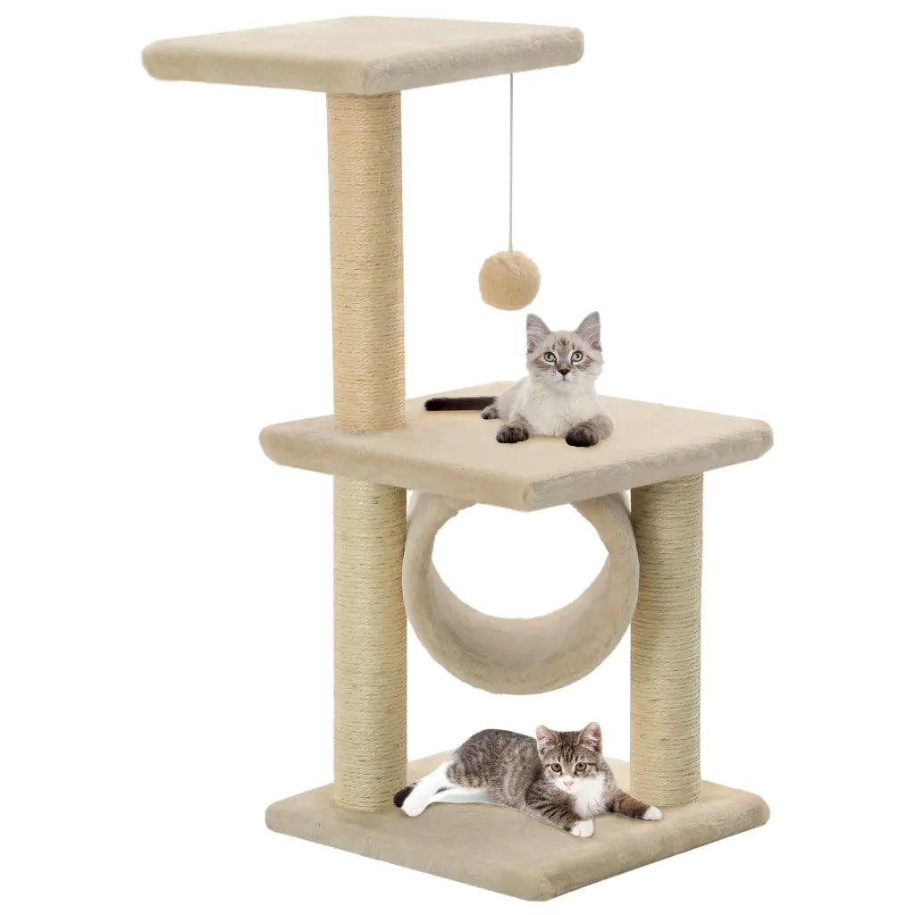 Albero per Gatti con Tiragraffi Sisal 65 cm Beige CFW5565579