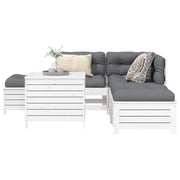 Set Divani da Giardino 6 pz Bianco in Legno Massello di Pino 3250705