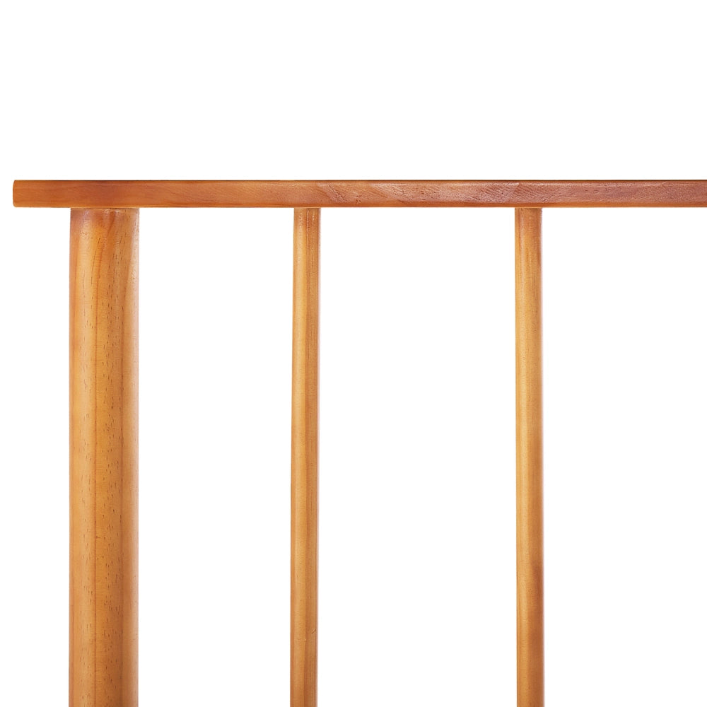 Letto in legno di pino chiaro misura singola 90 x 200 con testiera a doghe in stile rustico minimalista