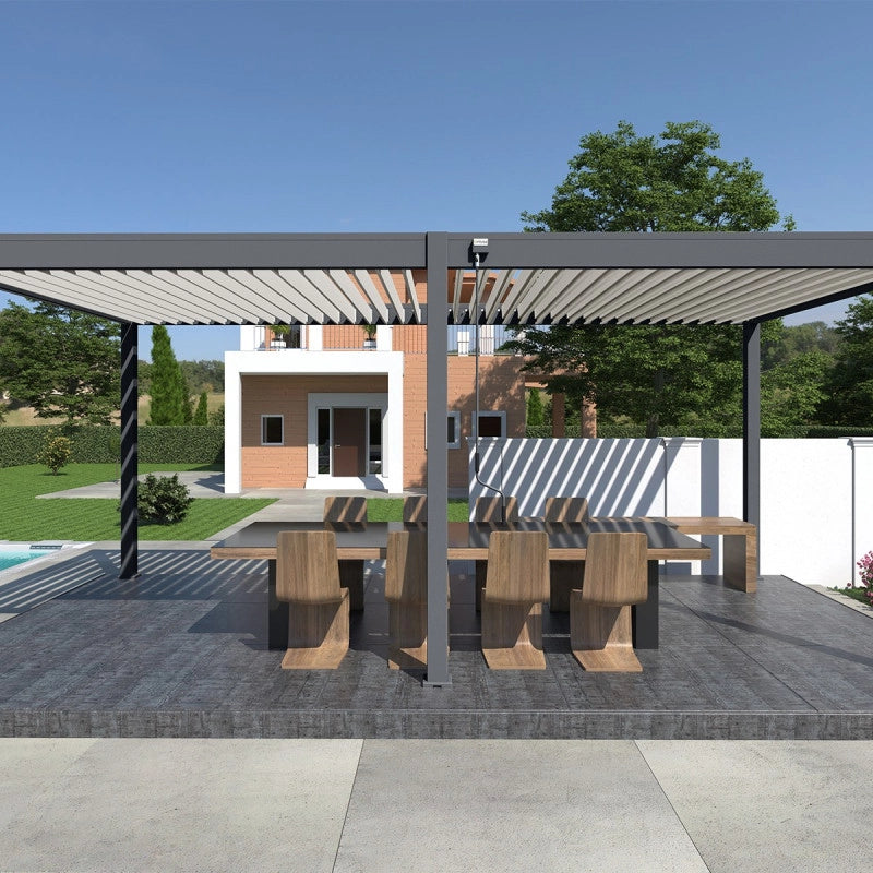 Pergola bioclimatica Ombréa VS autoportante 3x6M - Antracite/bianco