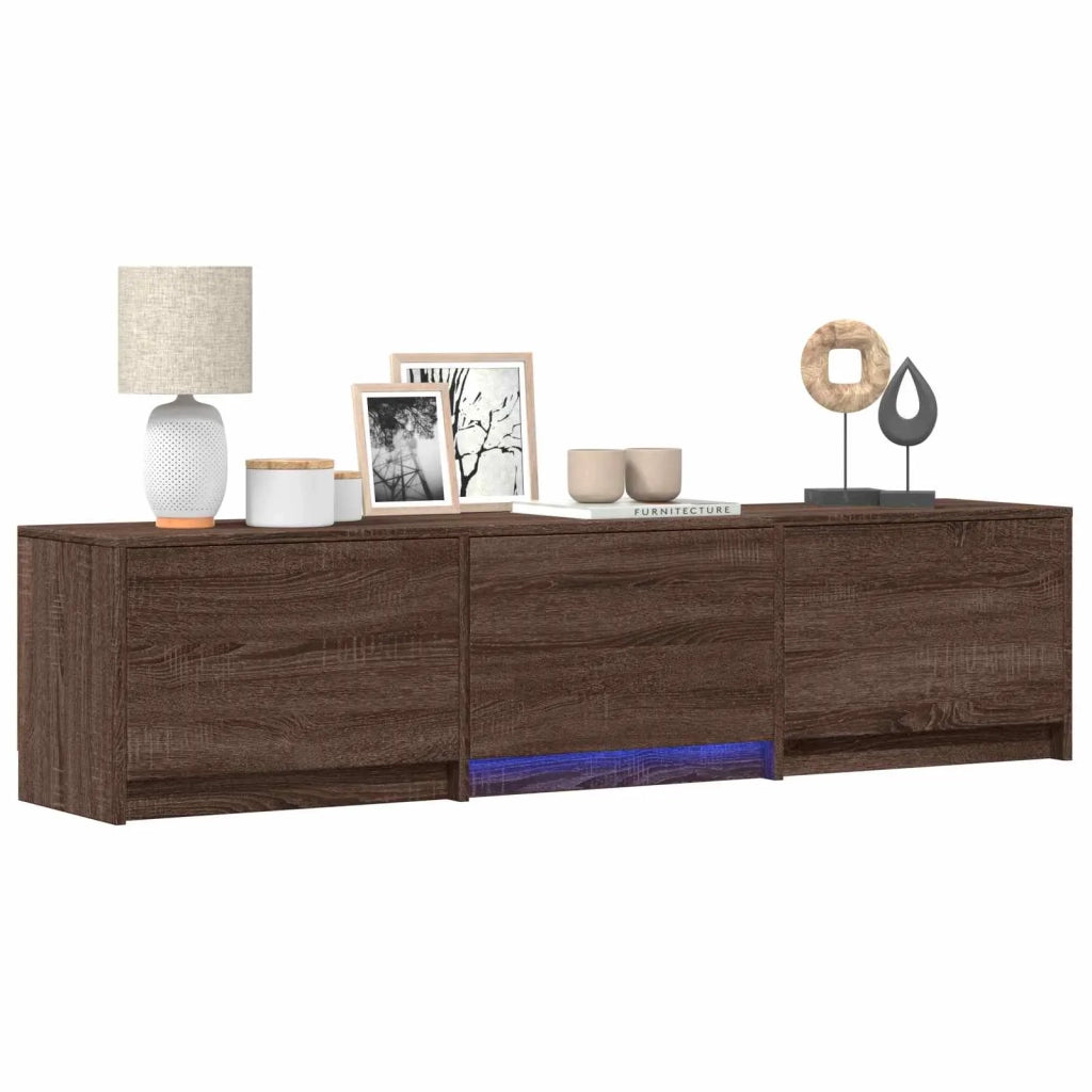 Mobile TV con LED-Credenza per TV Quercia marrone 165 x 34 x 40 cm