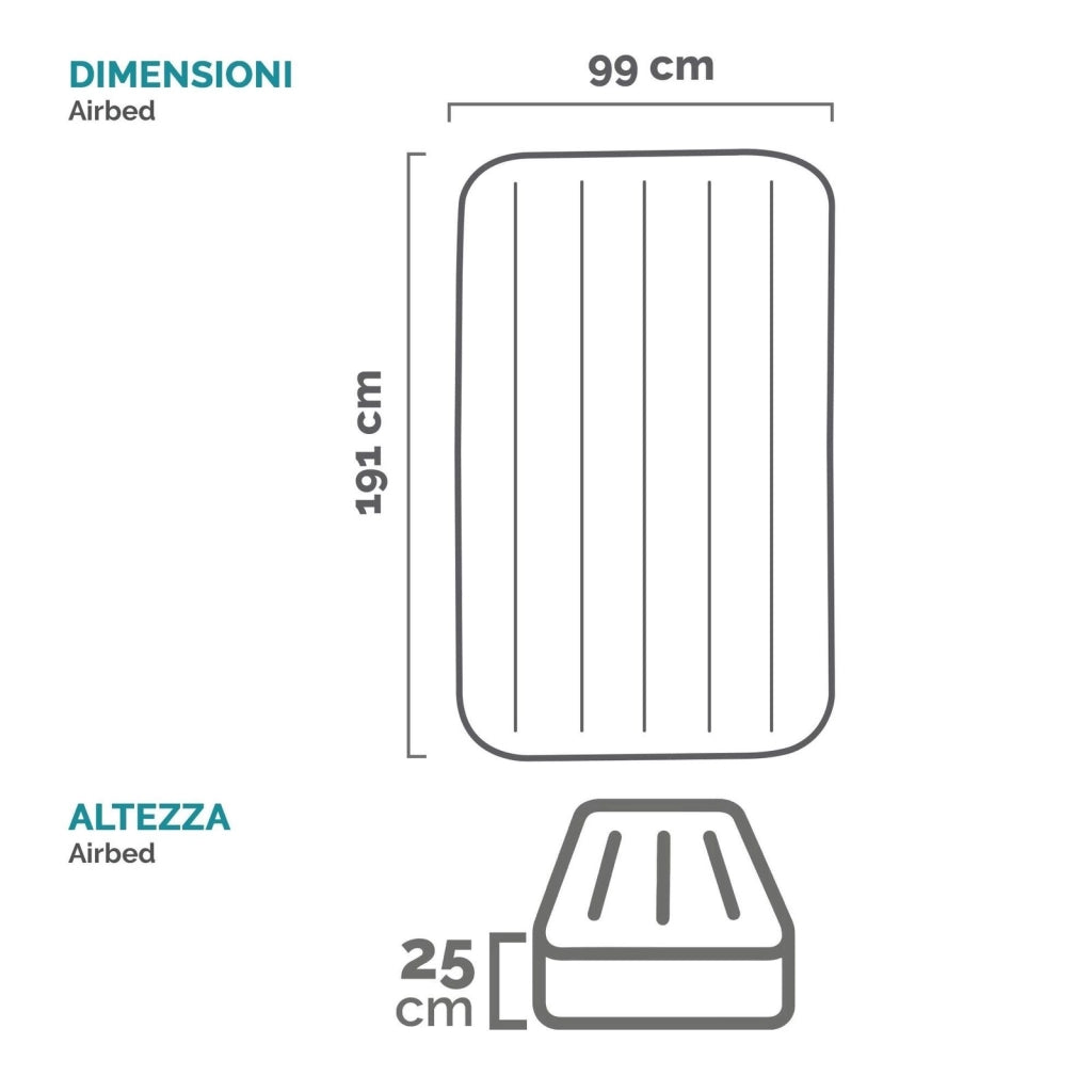 Intex 64707 Materasso Deluxe Dura-Beam 99x191cm