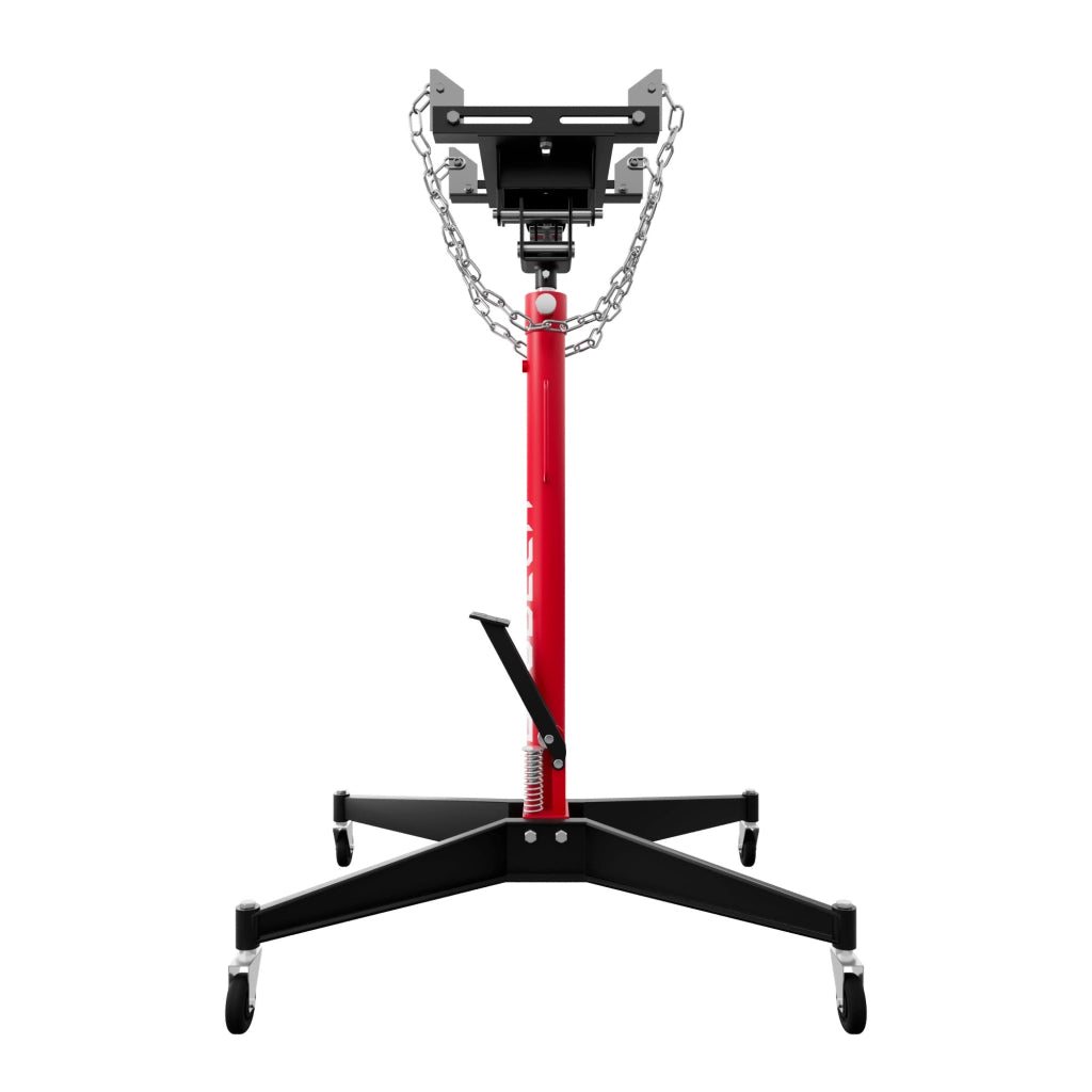 Hack - Sollevatore idraulico da Fossa max 500Kg H210 cm per Trasmissione Motore Auto con Ruote in Acciaio Rosso