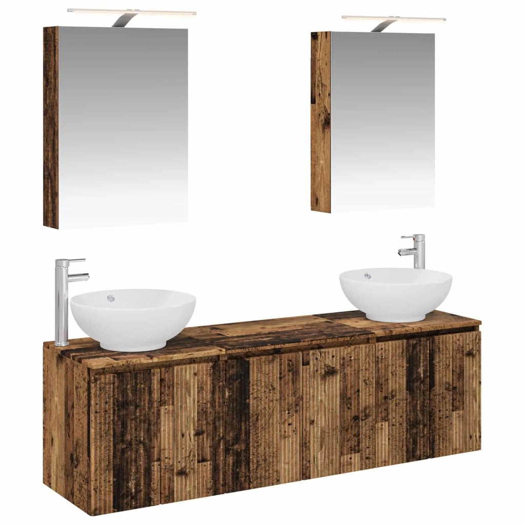 Set di Armadi da Bagno 5 pcs Legno antico Legno ingegnerizzato 3406477