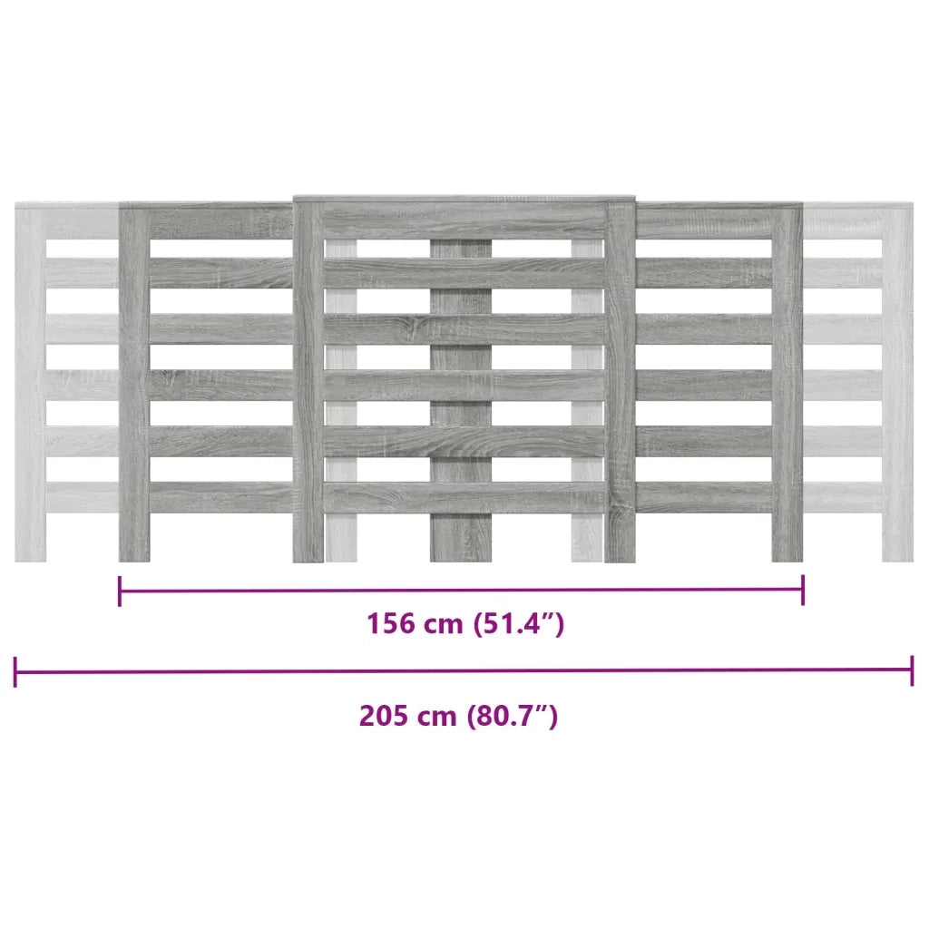vidaXL Copertura Termosifone Grigio Sonoma 205x21,5x83,5cm Multistrato