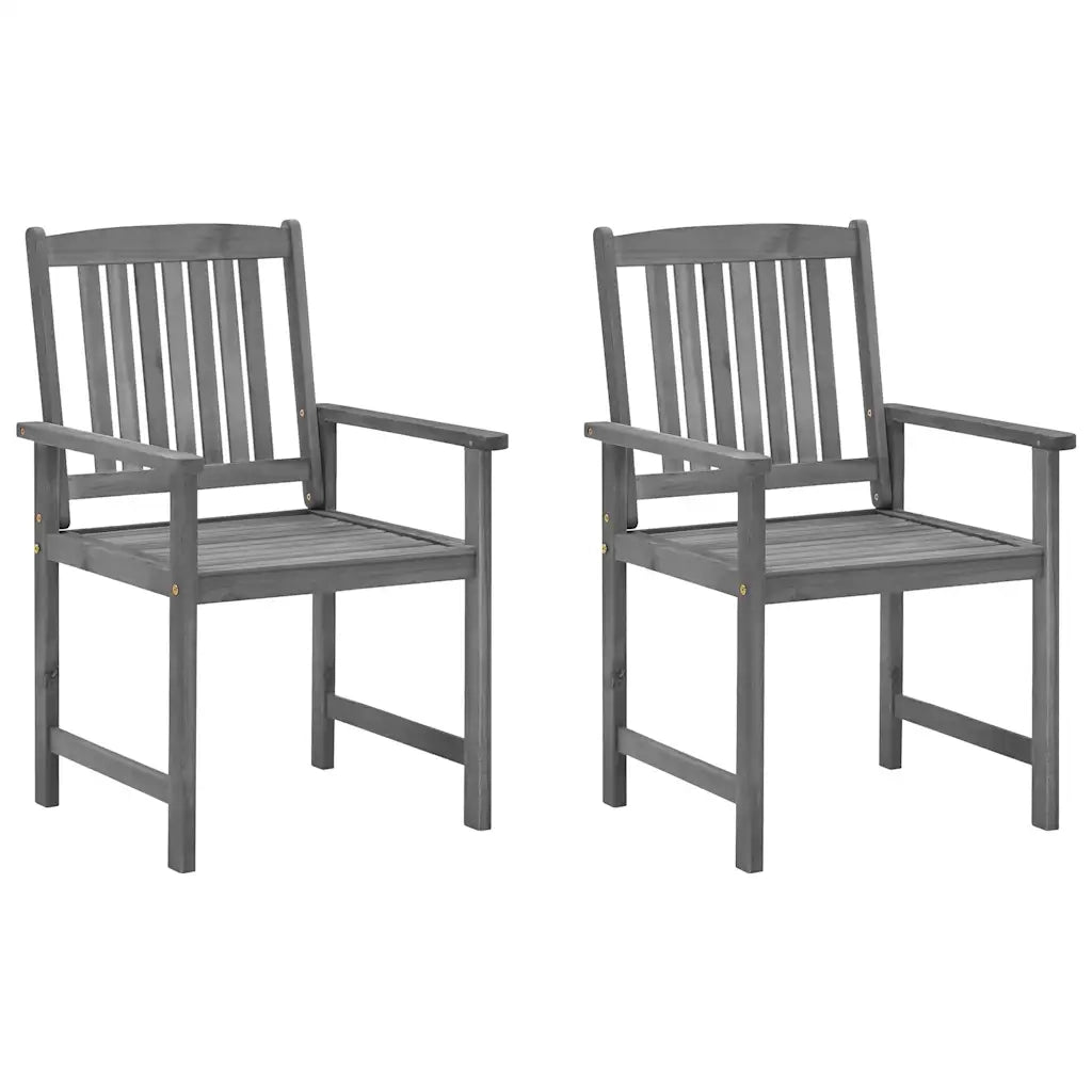Sedie da Giardino con Cuscini 2 pz in Massello di Acacia Grigio cod mxl 75786