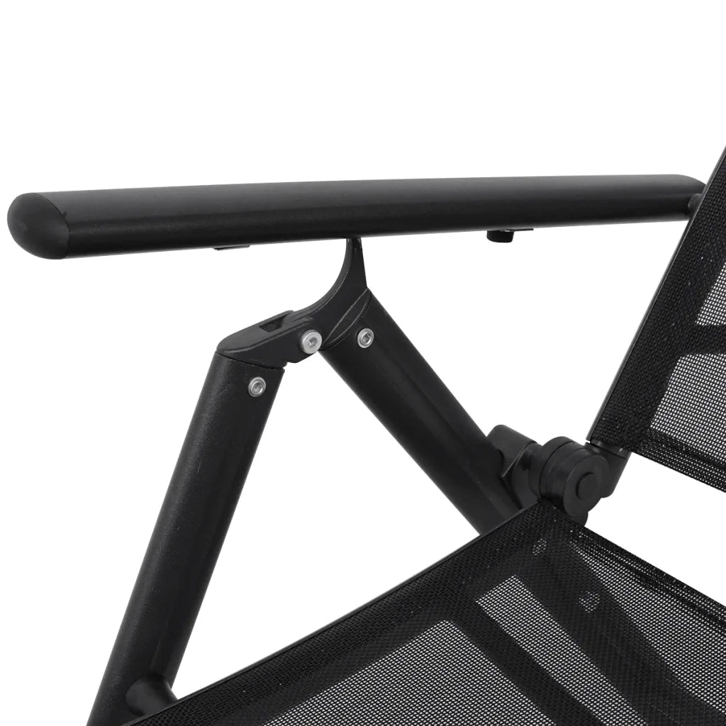 Lettino Prendisole Pieghevole in Alluminio Nero 41741