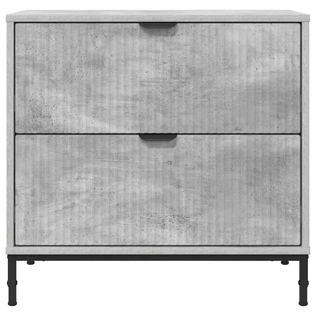 Comodino | Armadio da Notte | Mobiletto da notte Grigio cemento 63.5 x 36 x 61 cm Legno multistrato