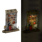 Decorazione mare casa legno polipo con led cm22x6,5h27
