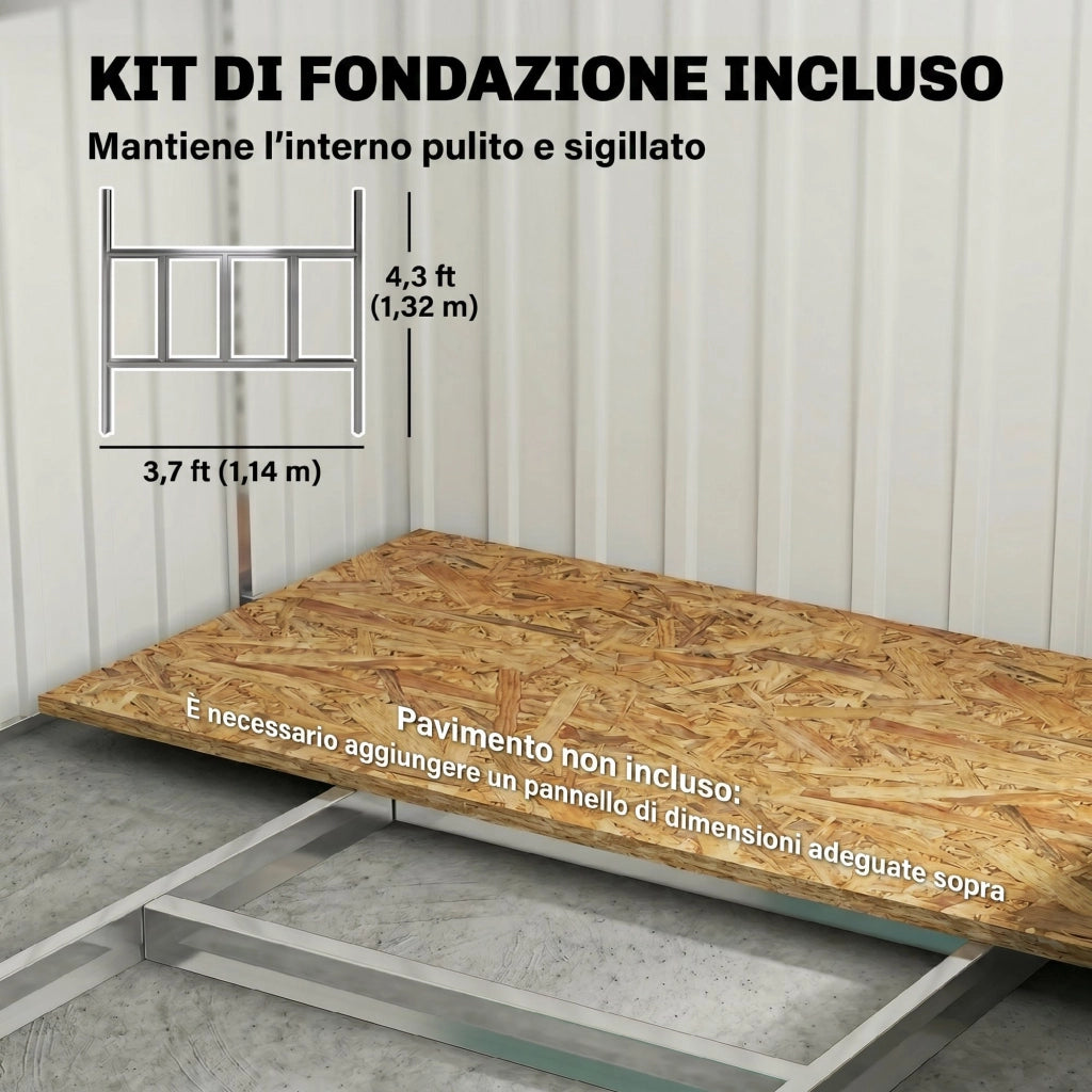 Capanno da giardino in metallo ¨C zephmum ¨C bianco 150x200 cm