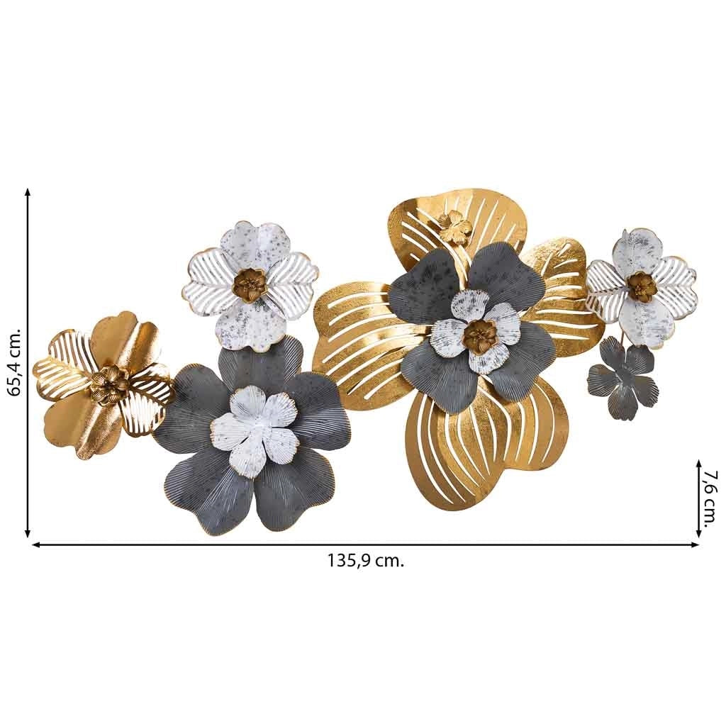 Carta da parati decorativa in metallo 135,9x65,4x7,6