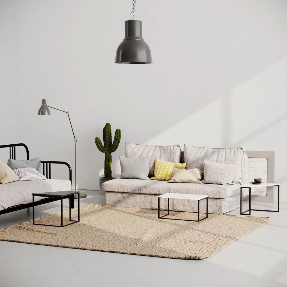 Set 3 Tavolini Varie Misure in MDF OhLady Bianco e Antracite