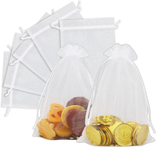 Set di sacchetti organza da 20 - Sacchetti di regalo in chiffon - Sacchetti con cordino - 13x18 cm - Set di sacchetti per regali